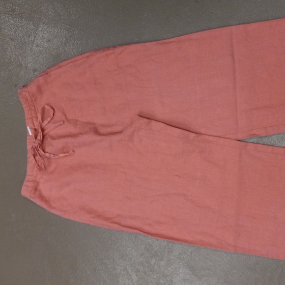 **VINTAGE** Units Pink 100%LINEN Pants With Pockets - Picture 2 of 13